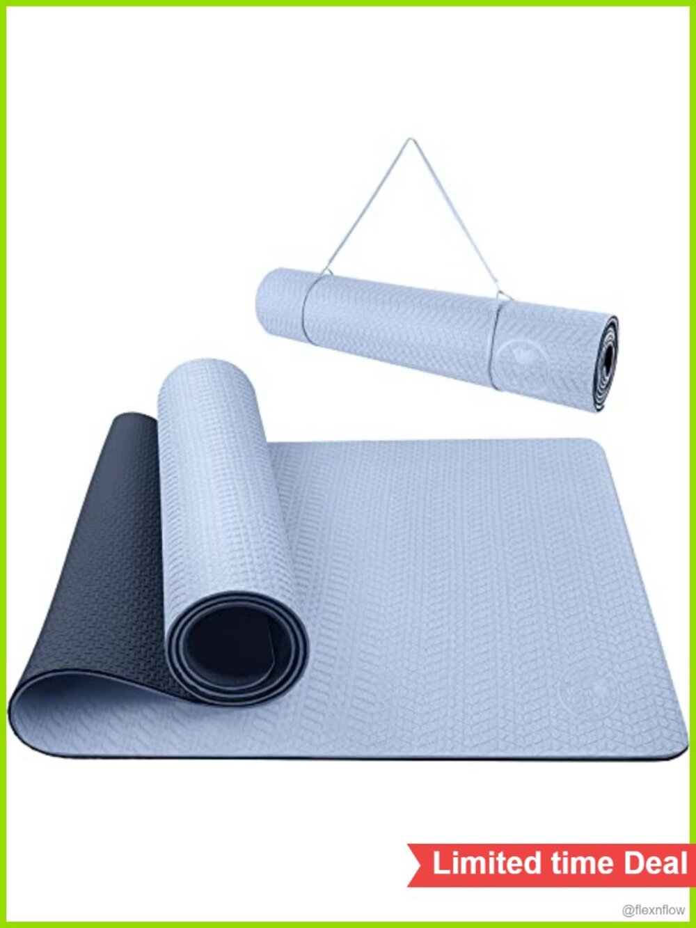 Thick Non Slip Eco Friendly TPE Yoga Mat with Carry Strap 72x24 6mm